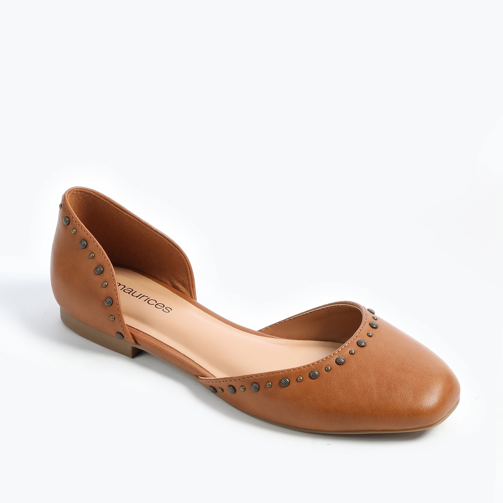 Maurices Tan Studded D'Orsay Flat